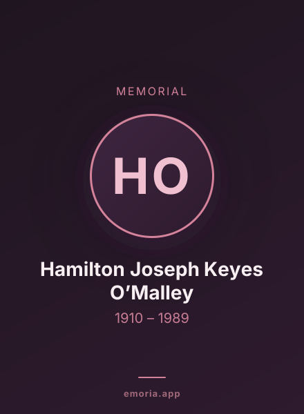 Memorial portrait of Hamilton Joseph Keyes O’Malley