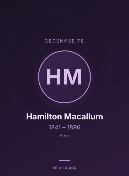 Gedenkportrait von Hamilton Macallum