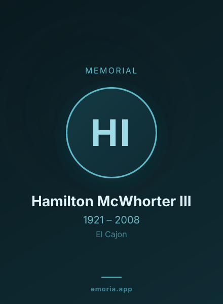 Memorial portrait of Hamilton McWhorter III