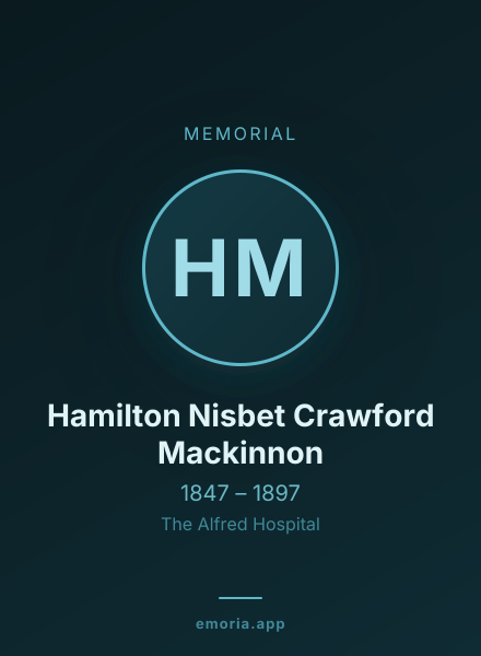 Memorial portrait of Hamilton Nisbet Crawford Mackinnon
