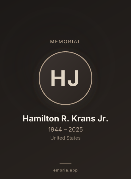 Memorial portrait of Hamilton R. Krans Jr.