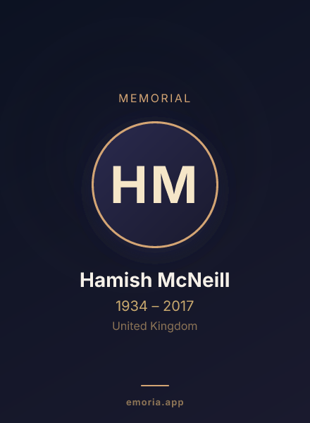 Memorial portrait of Hamish McNeill