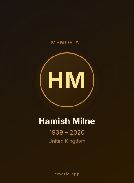 Memorial portrait of Hamish Milne