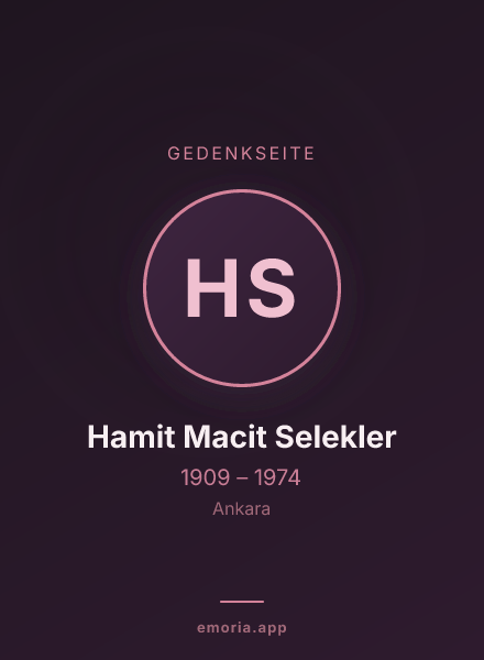 Gedenkportrait von Hamit Macit Selekler