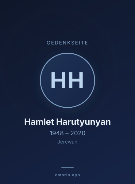 Gedenkportrait von Hamlet Harutyunyan