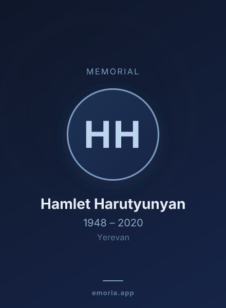 Memorial portrait of Hamlet Harutyunyan