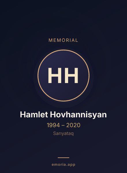 Memorial portrait of Hamlet Hovhannisyan