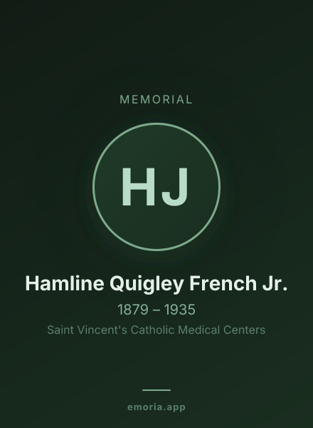 Memorial portrait of Hamline Quigley French Jr.