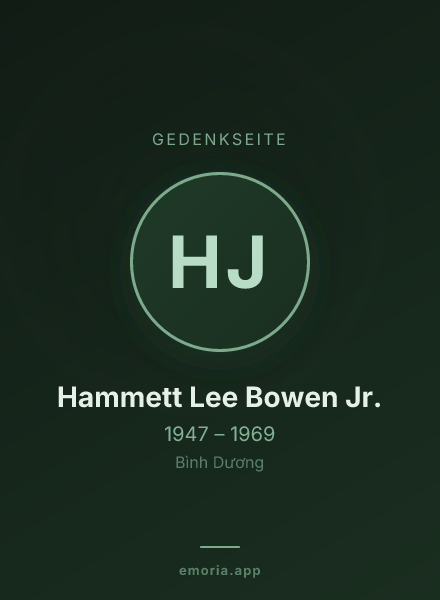 Gedenkportrait von Hammett Lee Bowen Jr.