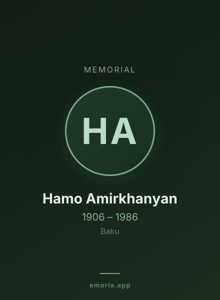Memorial portrait of Hamo Amirkhanyan