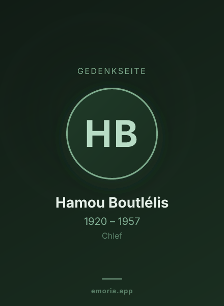 Gedenkportrait von Hamou Boutlélis
