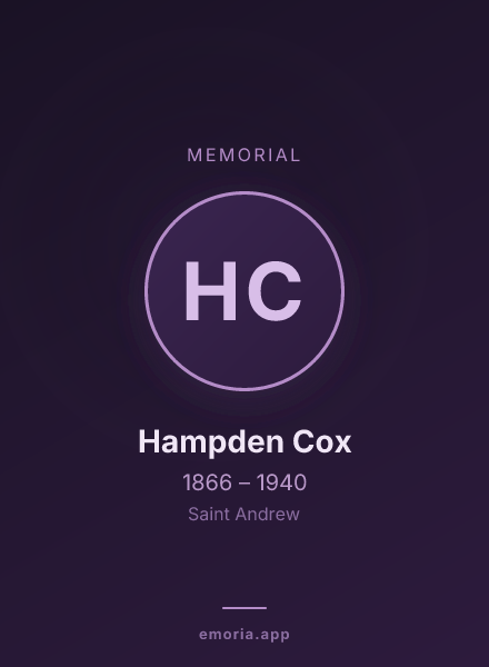 Memorial portrait of Hampden Cox