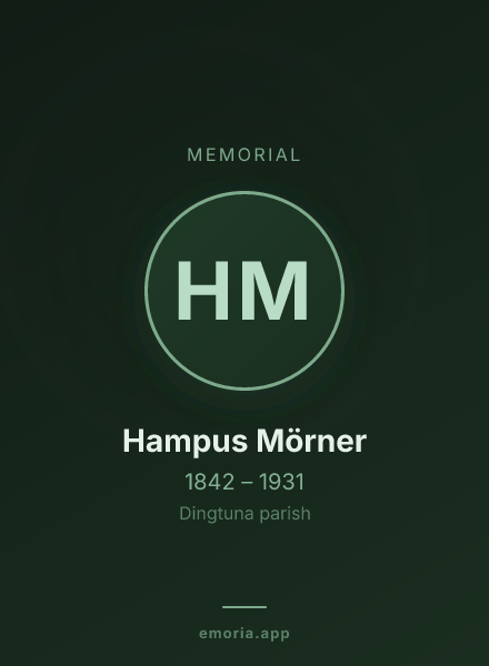 Memorial portrait of Hampus Mörner