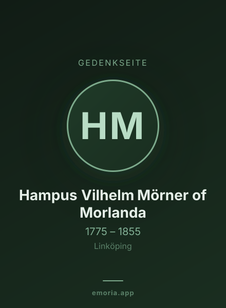 Gedenkportrait von Hampus Vilhelm Mörner of Morlanda