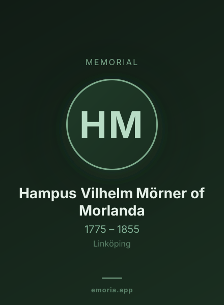 Memorial portrait of Hampus Vilhelm Mörner of Morlanda