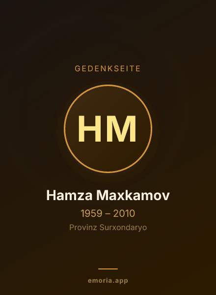 Gedenkportrait von Hamza Maxkamov