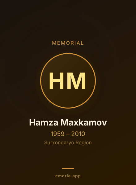 Memorial portrait of Hamza Maxkamov