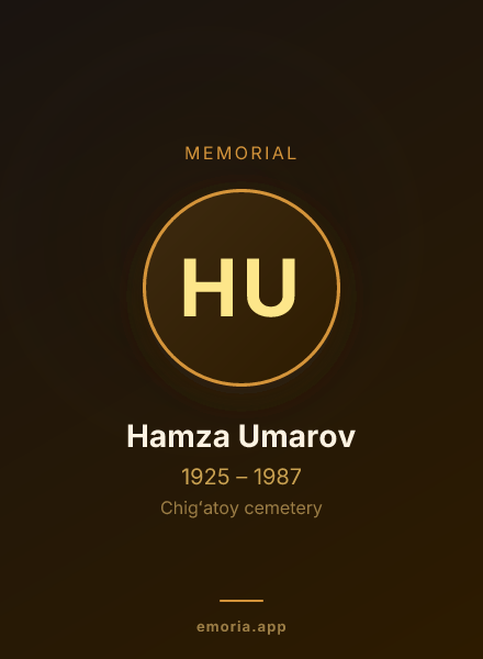 Memorial portrait of Hamza Umarov