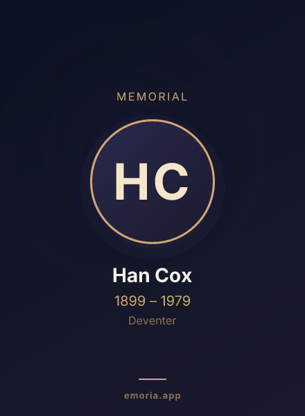 Memorial portrait of Han Cox