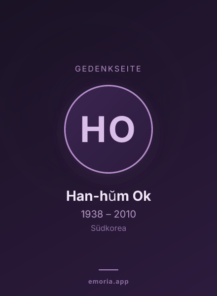 Gedenkportrait von Han-hŭm Ok