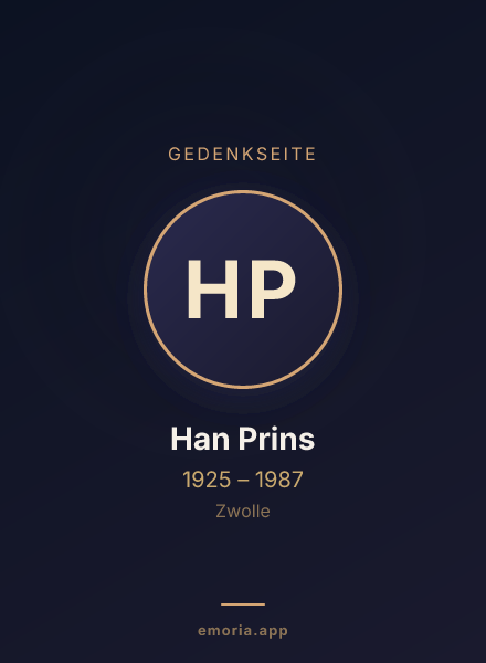 Gedenkportrait von Han Prins