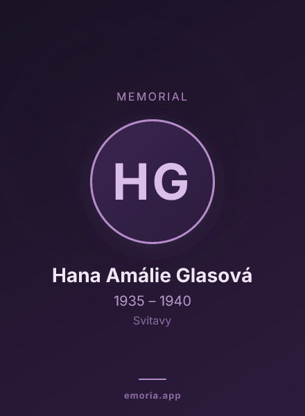 Memorial portrait of Hana Amálie Glasová