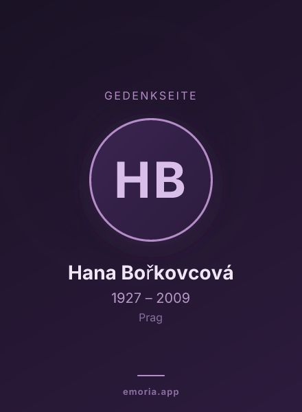 Gedenkportrait von Hana Bořkovcová