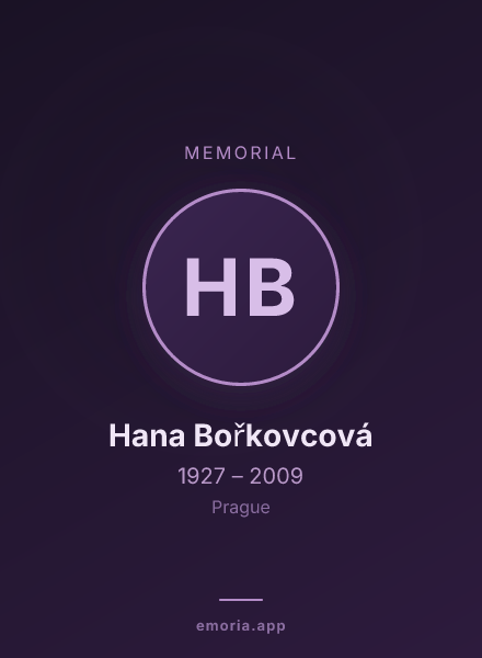 Memorial portrait of Hana Bořkovcová