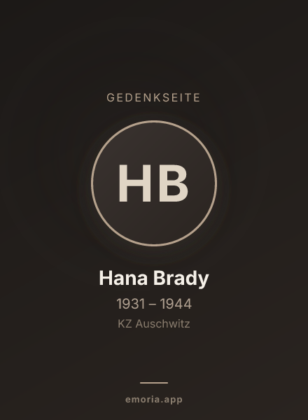 Gedenkportrait von Hana Brady