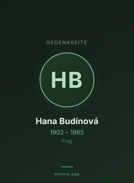 Gedenkportrait von Hana Budínová