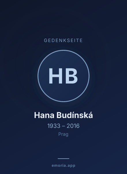 Gedenkportrait von Hana Budínská