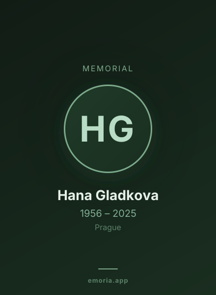 Memorial portrait of Hana Gladkova
