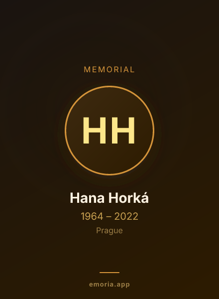 Memorial portrait of Hana Horká