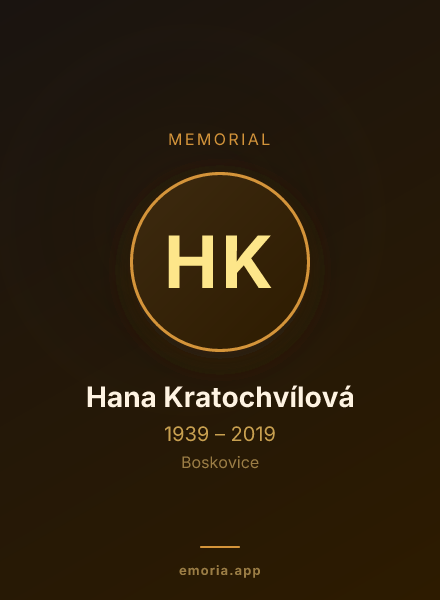 Memorial portrait of Hana Kratochvílová