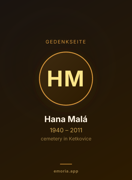 Gedenkportrait von Hana Malá