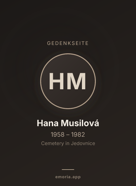 Gedenkportrait von Hana Musilová