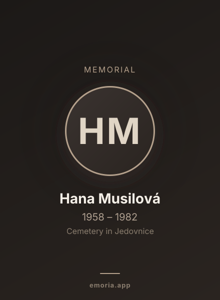 Memorial portrait of Hana Musilová