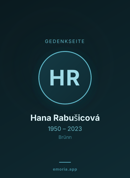 Gedenkportrait von Hana Rabušicová