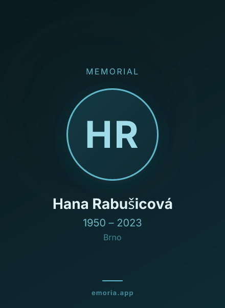 Memorial portrait of Hana Rabušicová