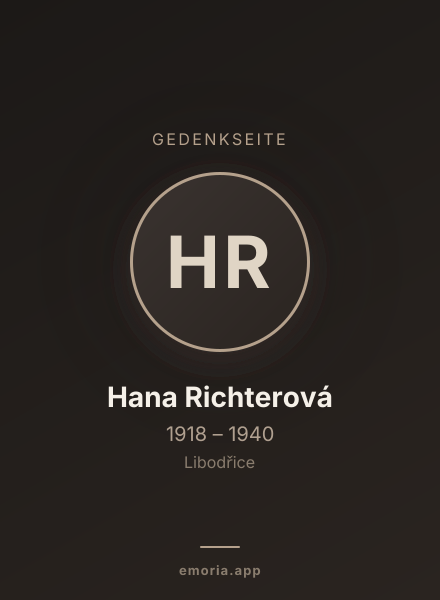 Gedenkportrait von Hana Richterová