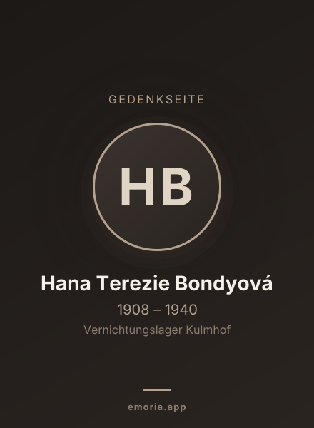 Gedenkportrait von Hana Terezie Bondyová