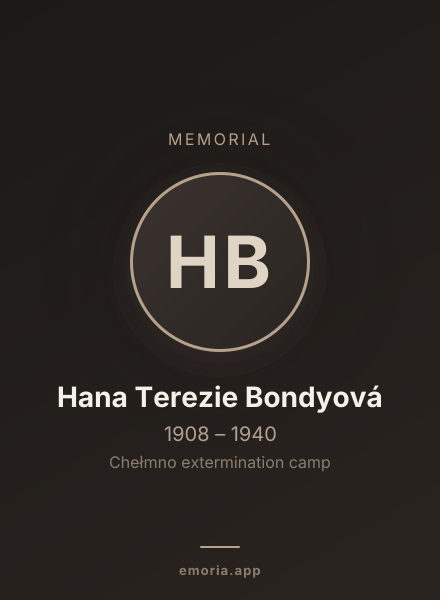 Memorial portrait of Hana Terezie Bondyová