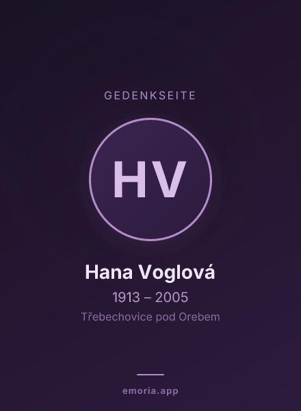 Gedenkportrait von Hana Voglová