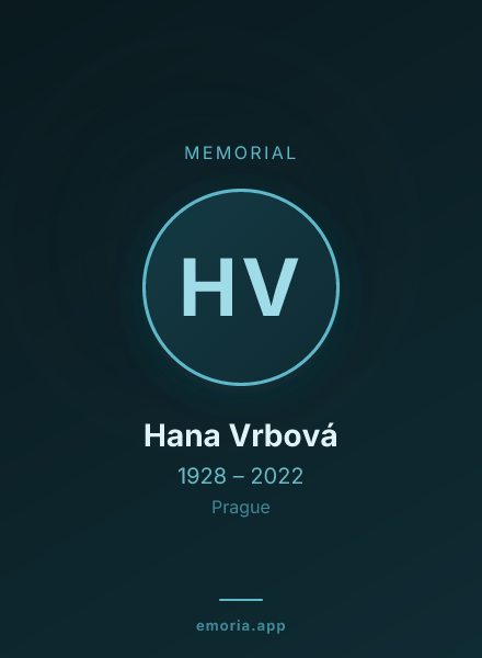 Memorial portrait of Hana Vrbová