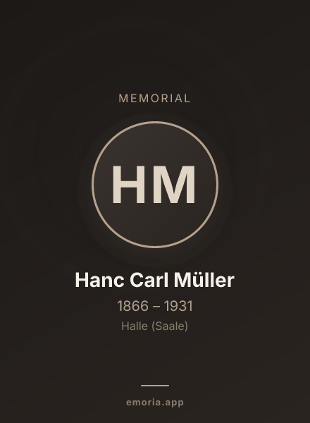 Memorial portrait of Hanc Carl Müller