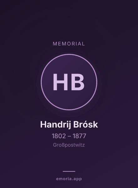 Memorial portrait of Handrij Brósk