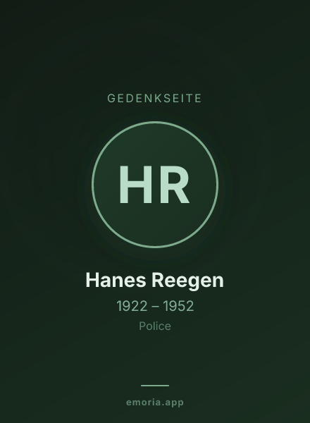 Gedenkportrait von Hanes Reegen
