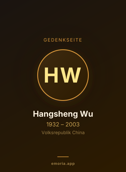 Gedenkportrait von Hangsheng Wu