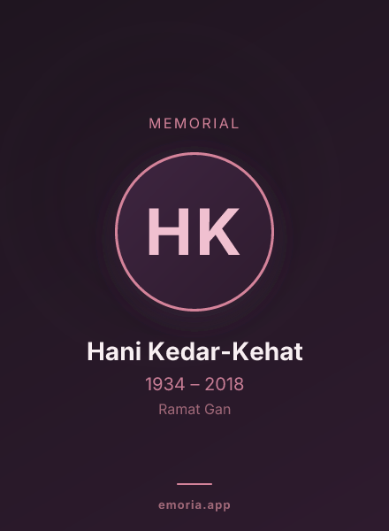 Memorial portrait of Hani Kedar-Kehat