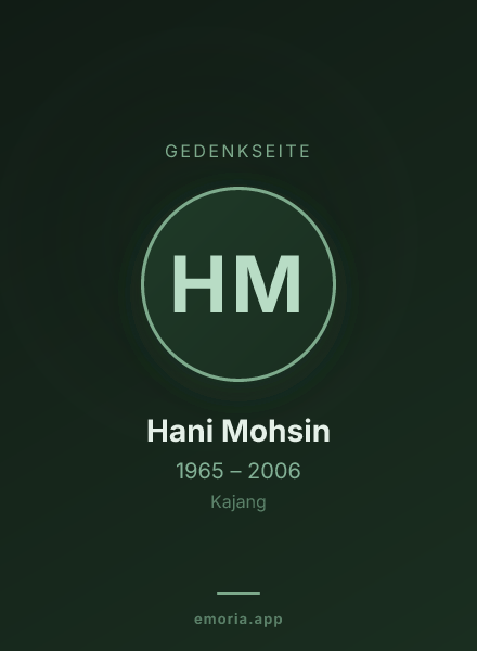 Gedenkportrait von Hani Mohsin